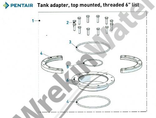FLECK 18041 Tank Adaptor, Top Mounted 6in Threaded